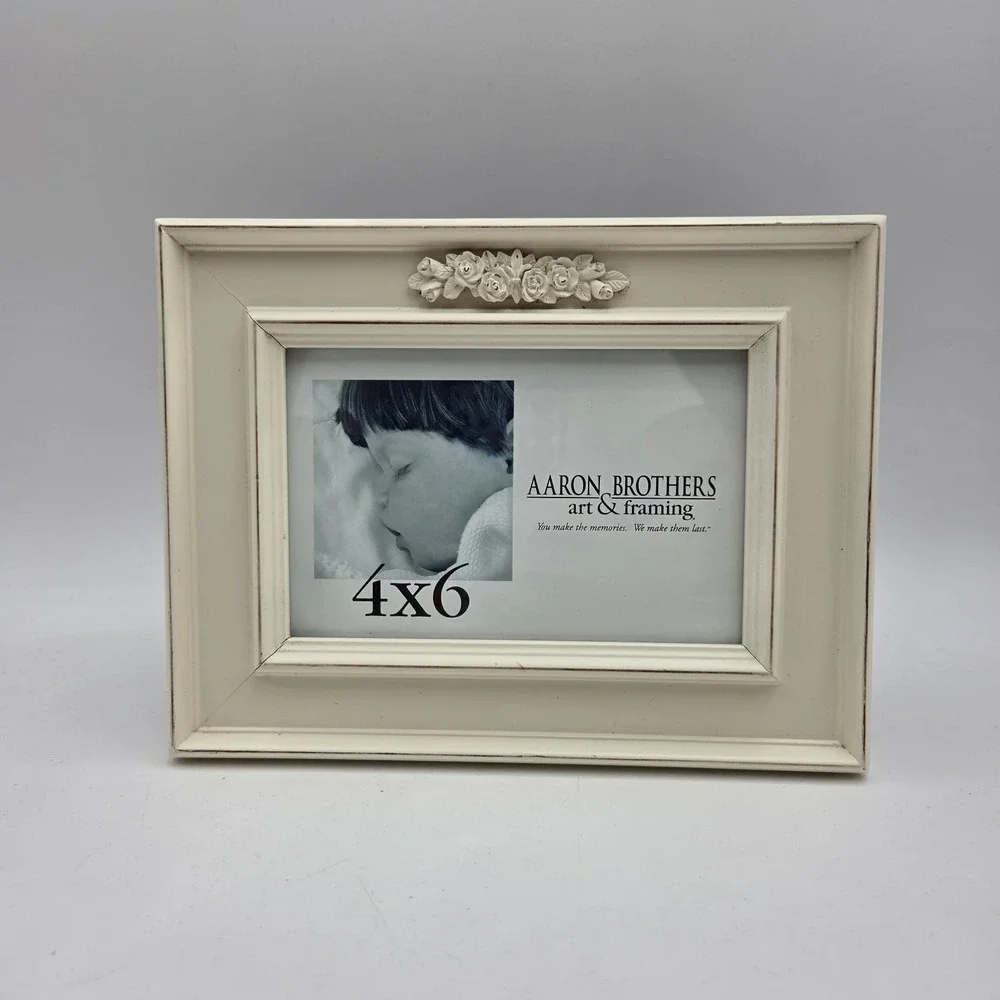 Aaron Brothers Cream distressed Ornate Picture Frame 4